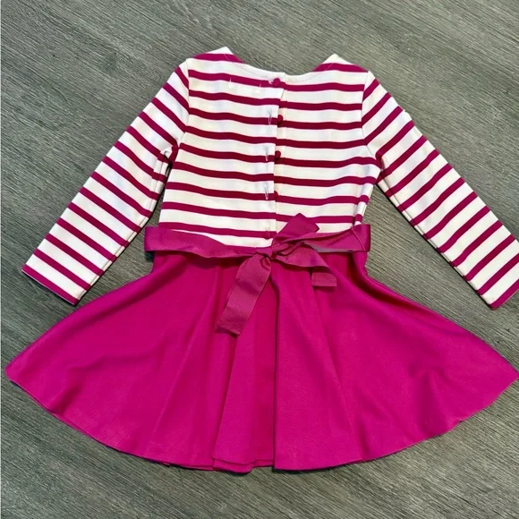 Ralph Lauren White and Pink Fit and Flare Toddler Dress